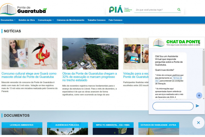 Inteligência Artificial impulsiona transparência na construção da Ponte de Guaratuba