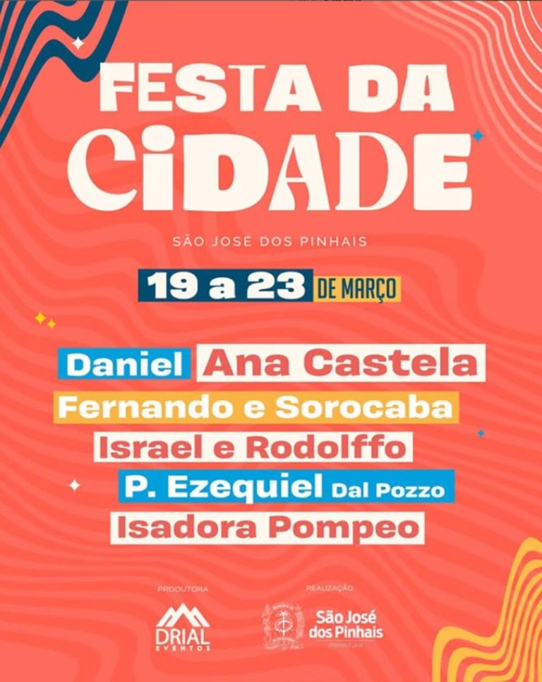 São José dos Pinhais faz 335 anos e terá programação de shows gratuitos com artistas nacionais