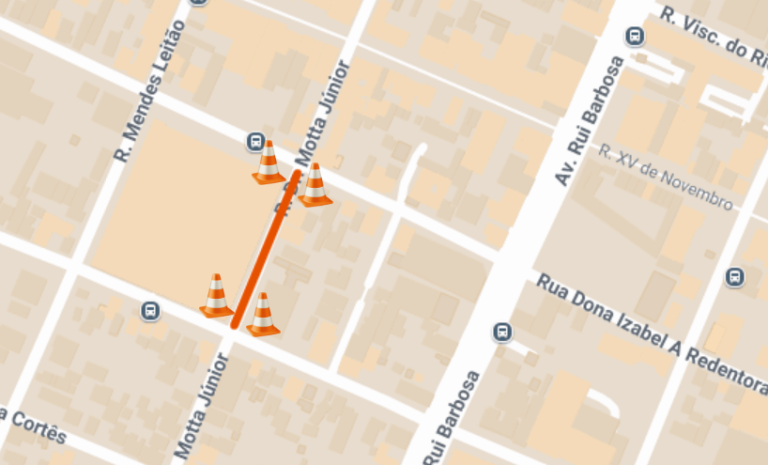 Fique atento: trecho da Rua Dr. Motta Júnior será bloqueado para inspeções do subsolo nesta quinta-feira (27)
