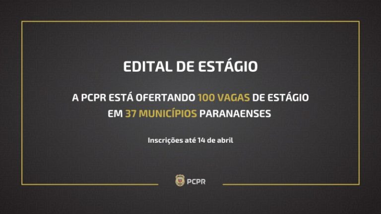 PCPR oferta 100 vagas de estágio em 37 municípios paranaenses