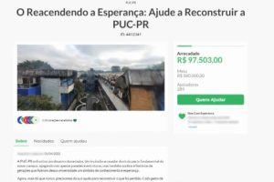 Golpistas lucram mais de R$ 97 mil com vaquinha falsa para reconstrução de teatro da PUC em Curitiba