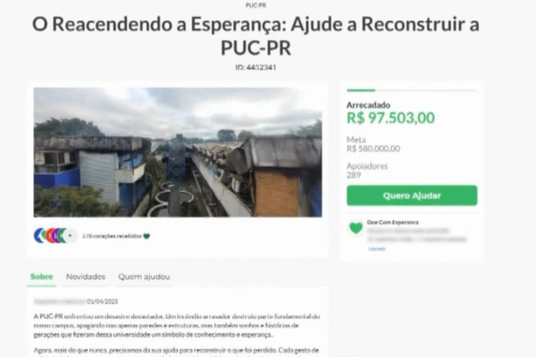 Golpistas lucram mais de R$ 97 mil com vaquinha falsa para reconstrução de teatro da PUC em Curitiba