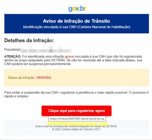 Detran-PR alerta sobre golpes via e-mail