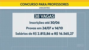 Unicentro abre concurso público com salários de até R$ 16,5 mil; veja como participar