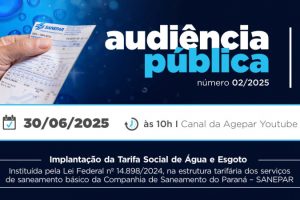 Inscrições para audiência pública da Tarifa Social de saneamento estão abertas