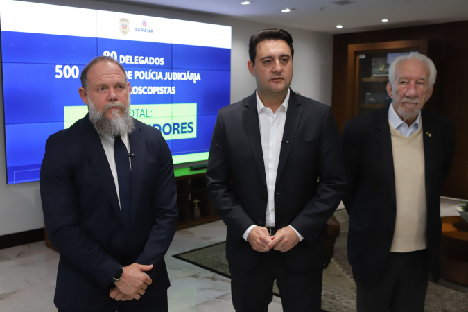 Ratinho Junior anuncia contratação de 620 policiais para reforçar o quadro da Polícia Civil