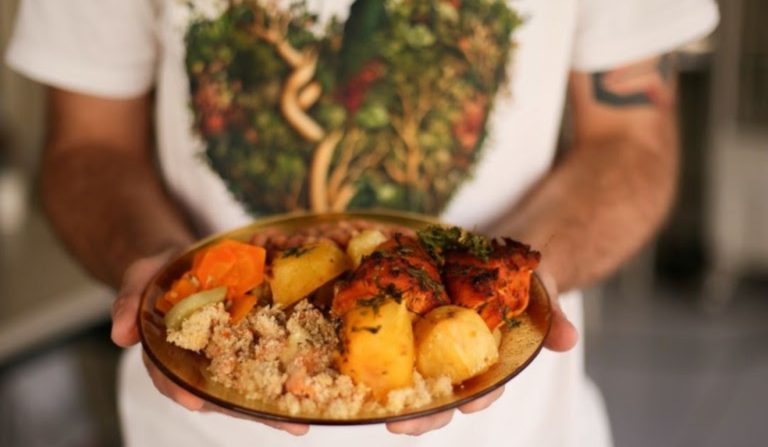 mapa da fome é ilustrado com prato de comida