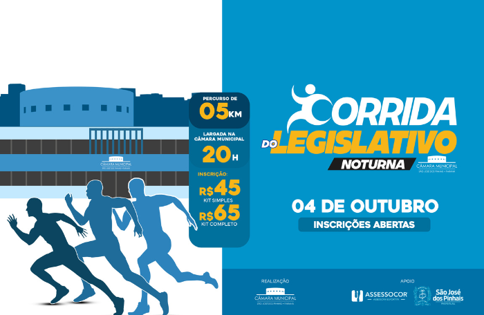 Inscrições abertas para a 2ª Corrida do Legislativo de São José dos Pinhais