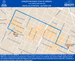 Marcha para Jesus 2025: confira bloqueios de vias no Centro de São José dos Pinhais neste sábado (27)
