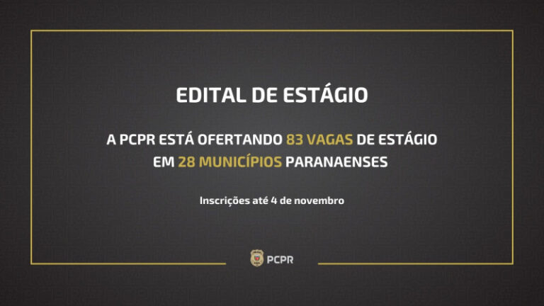 PCPR oferta 83 vagas de estágio em 28 municípios paranaenses