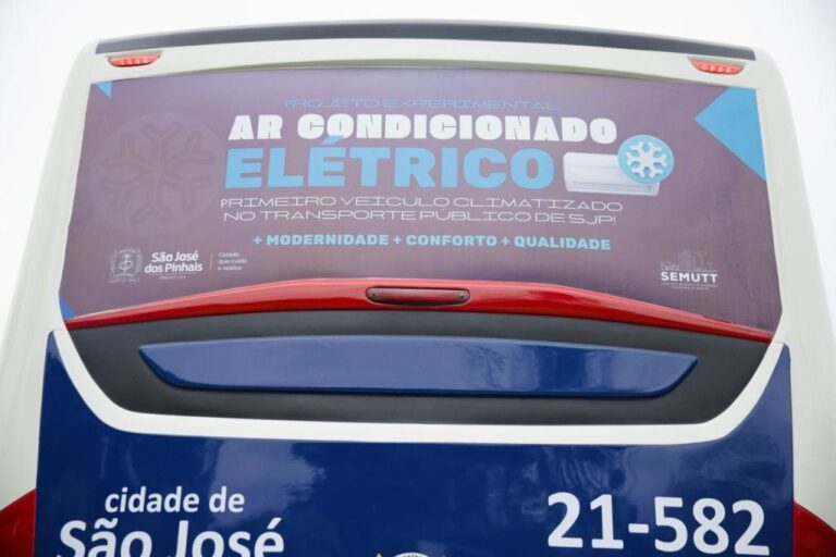 São José dos Pinhais testa ônibus elétrico e com ar-condicionado