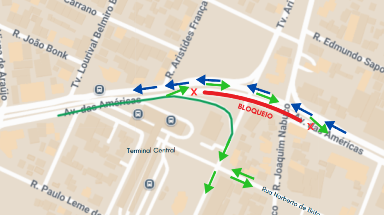 Trecho da Avenida das Américas, sentido Aeroporto Afonso Pena, será interditado para obras a partir de segunda-feira (19)