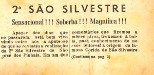 VOCÊ SABIA? Corrida de São Silvestre já teve quatro edições realizadas em São José dos Pinhais