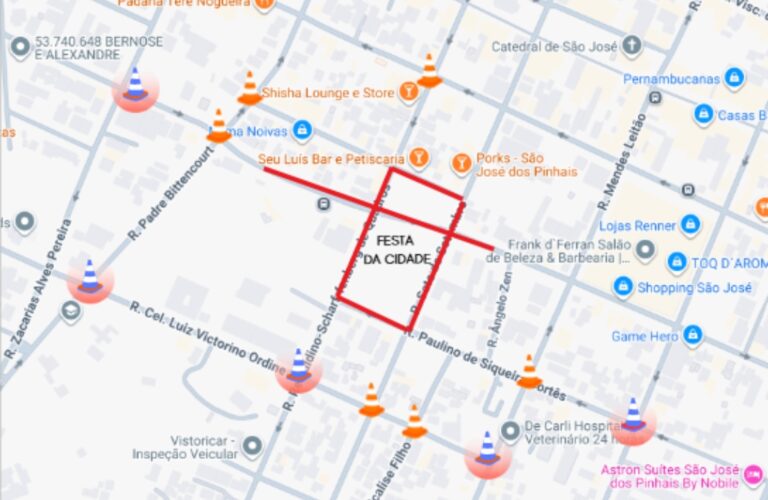 Confira os bloqueios de vias em São José dos Pinhais para os próximos dias