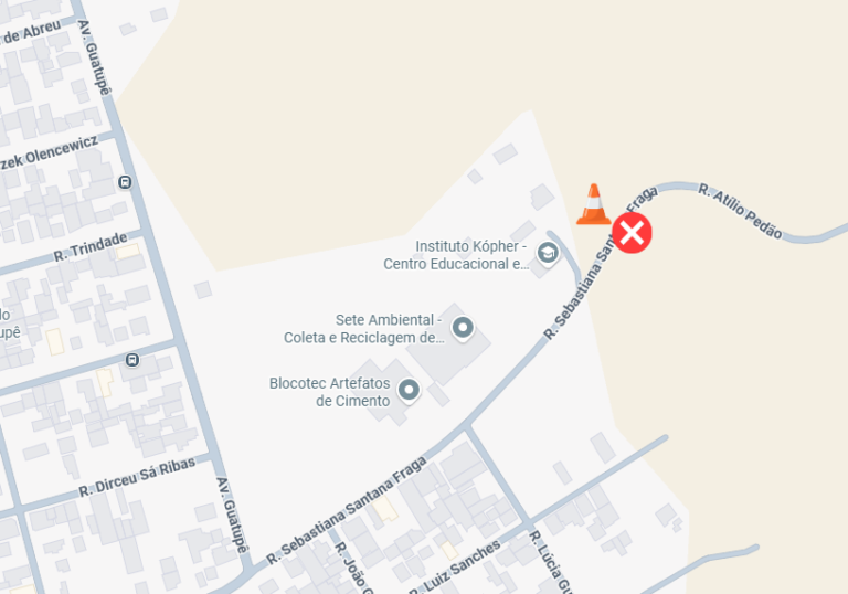 Trecho da Rua Sebastiana Santana Fraga, no Guatupê, será bloqueado para obras a partir de segunda-feira (27)